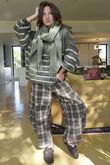 Big Softie Stripe Funnel Grunge Knit Khaki